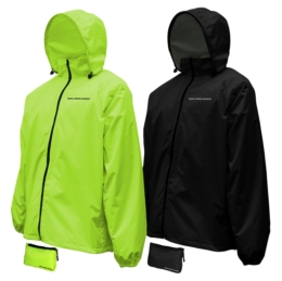 Nelson-Rigg Waterproof pack jacket in black and hi-visability yellow - KLR650.com
